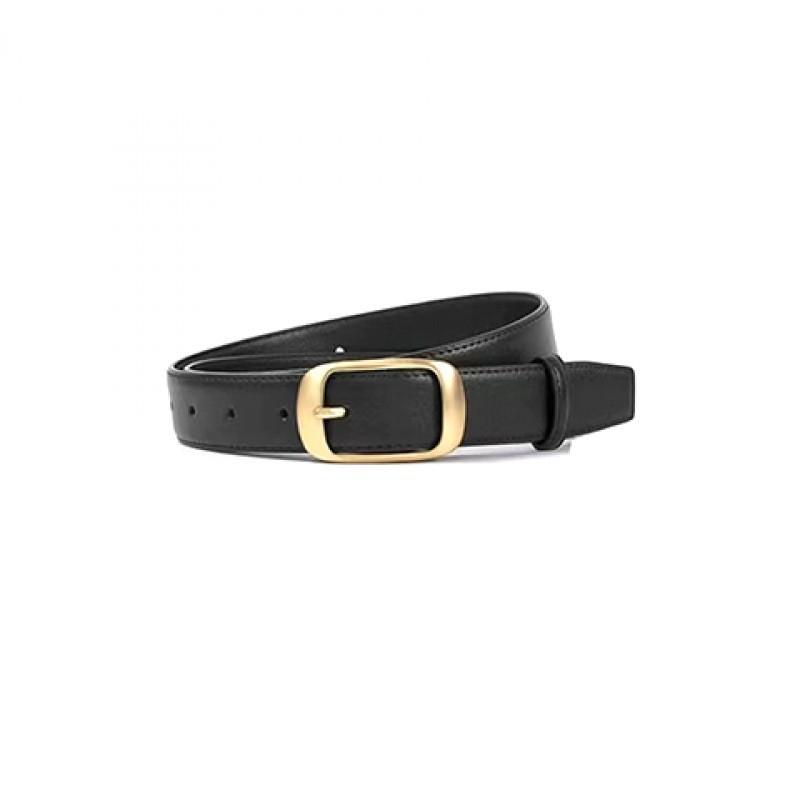 Stylish Women's Leather Belt 2024 New Version Simple Design For Jeans In Black Coffee And White