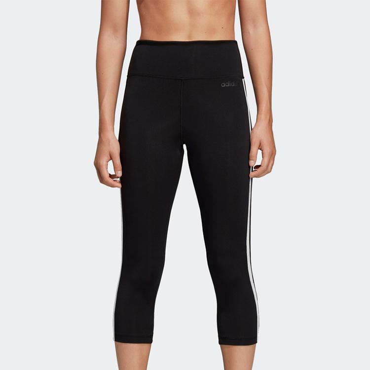 Adidas W D2M 3S 34 Tig Training Sports Knitted Tight Pants Women Bottoms Black DU2043