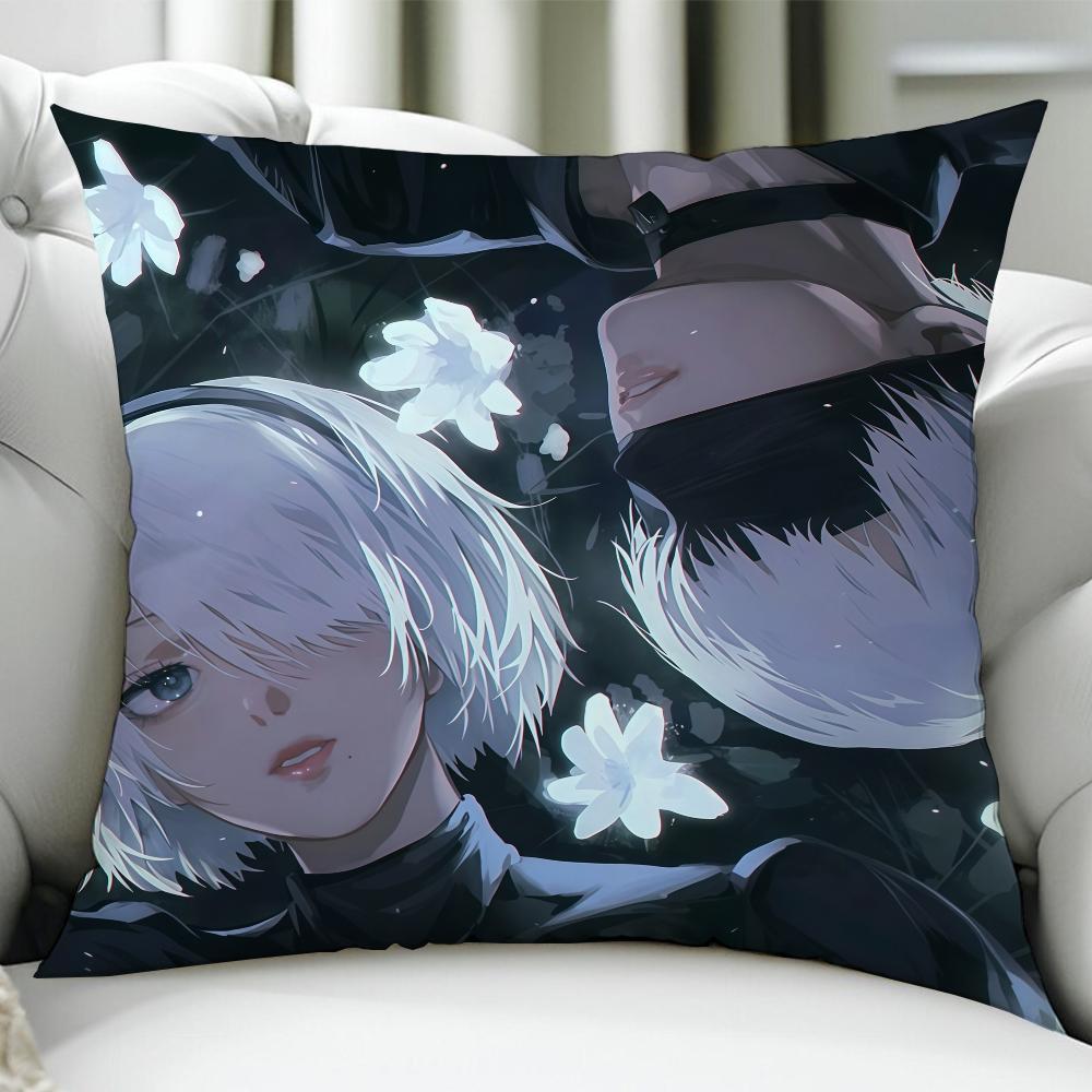 Game NNieRES EEmil cushion cover Birthday Anniversary Gifts Double Sided Printed Zipper Cushion Cover Soft Skin Bedding