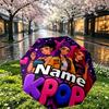 Custom Name Personalized KPop Hunters Print Umbrella, Auto Open Close, 8‑Rib Sturdy Frame, Commute Camping Hiking Use, Birthday Gift