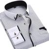 Camisa Social Masculina de Qualidade Tamanho Grande 5XL Nova Chegada Manga Longa Slim Fit Colarinho com Botão Estampada Business Social Camisas Masculinas