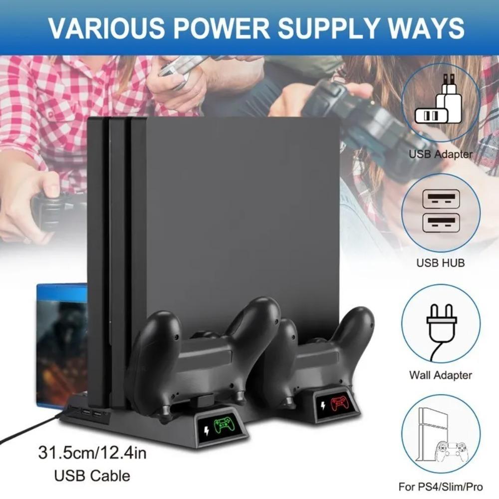 Support pour console de jeu Sony PS4 Playstation Play Station PS 4 Pro Slim Ventilateur Support Contrôleur Accessoires de Contrôle Station d'accueil de Base