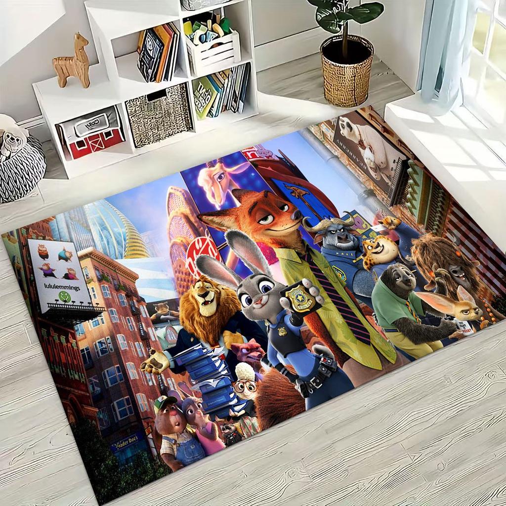 27 Style Zootopia Judy Nick Cartoon Rug for Bedroom Living Room Sofa Home Doormat Decor, Large Kids Non-slip Floor Mat Gift
