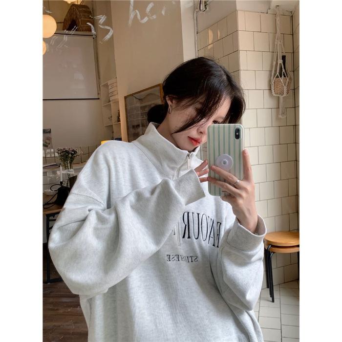 

YYFS Женская модная повседневная весенне-осенняя блузка с длинным рукавом и высоким воротом M