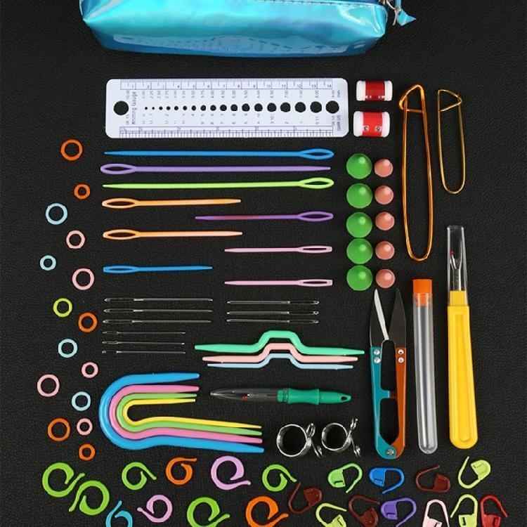 Crochet Hook Kits Knitting Needle Weaving Sewing Tool Clip Marker Set for Women