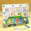 Baby Wood Color Number Cognition Board Walking Bead Magnetic Pen Maze Sorting Puzzle Early Education Toys For Children Gifts