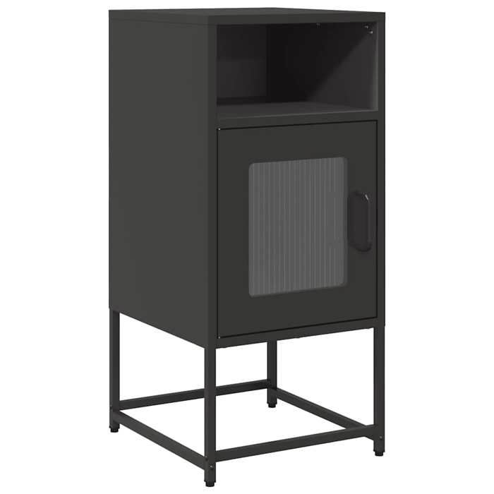 VidaXL Black Bedside Table 36x39x78 Cm Cold-rolled Steel, Side Table, Bedside Cabinet, Side Table for Bedroom, 853410