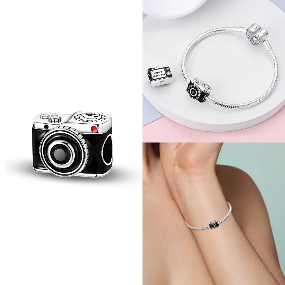 New Charms Bead Copper Pink Butterfly Luminous Firefly Dangle Fit Bangle Bracelet Necklace Diy Jewelry Women Gift