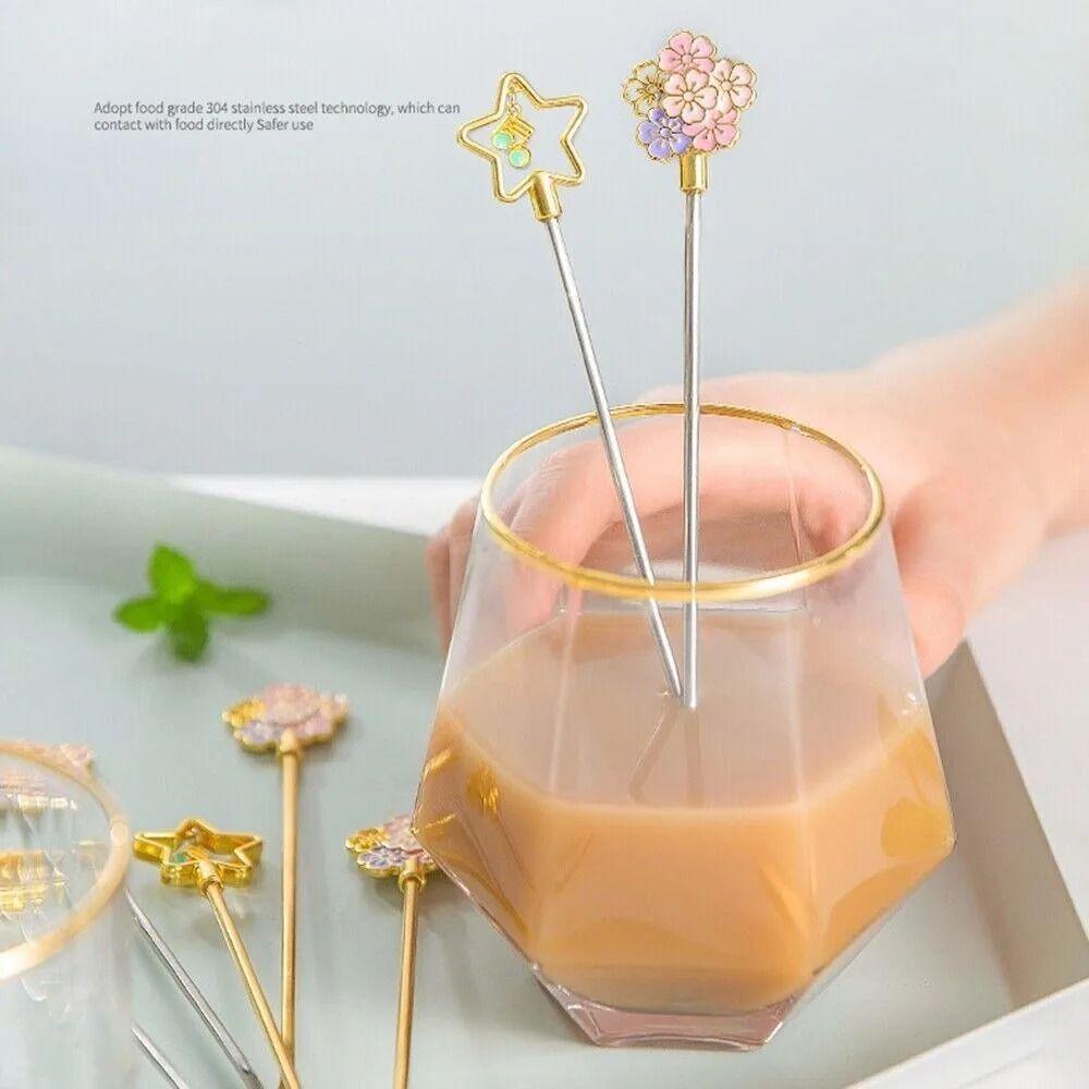 Cherry Blossoms Espresso Spoon Long Handle Ice Spoon Coffee Dessert Spoon  Dessert