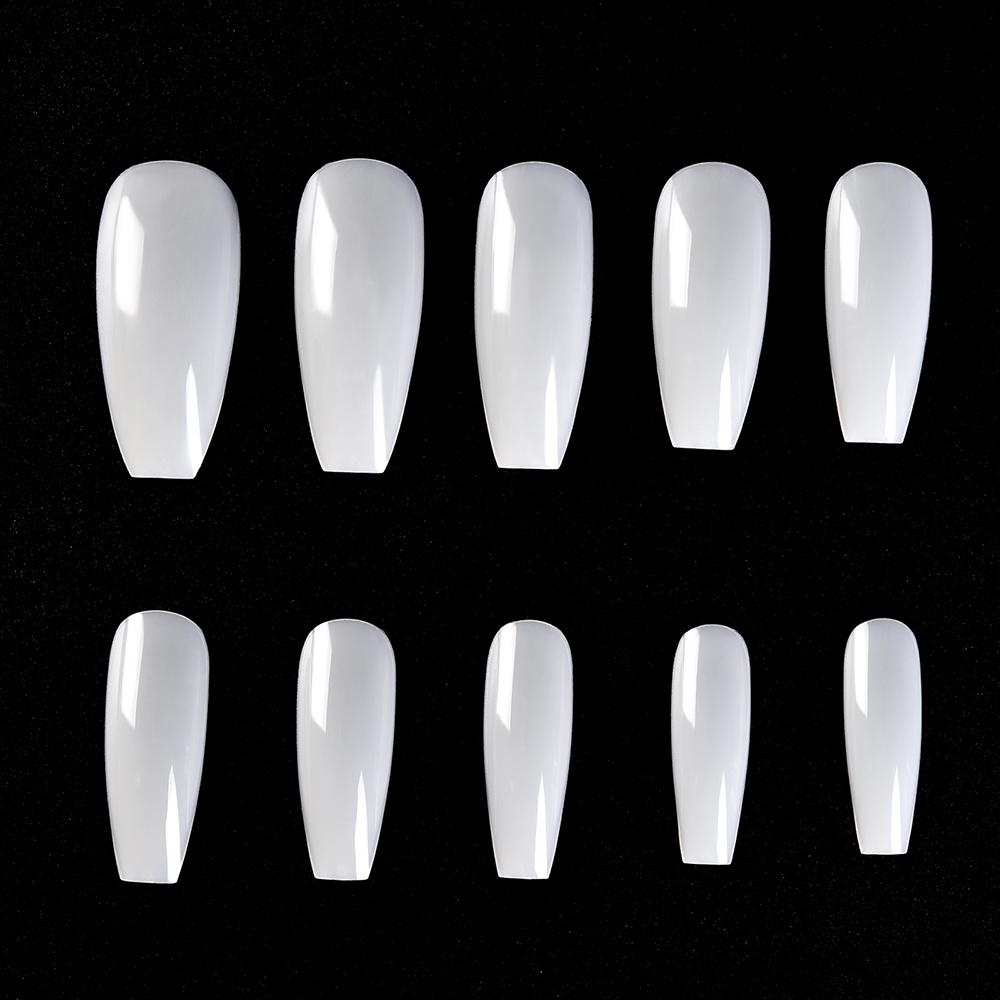 kads 500pcs T Shaped No-Crease Full Cover False Nail Tips Fake Nails White Nature Clear Translucent 10 Sizes Nail Art Manicure Tools