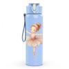 1 Pezzo Ragazza Ballerina Stampa Lineare Bianca 750ml Plastica Colorata Borraccia Sportiva Tappo Flip con Cannuccia Anti-perdita Adatta per Sport Ufficio Uso Domestico