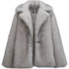 Women's fur coat imitation fox fur coat winter casual warm trench coat party style fluffy shawl jacket