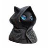 Cat Decor Figurines 3D Printed Cat Sculpture Decoration Gothic Mystical Cat Statue Hooded Cloak Cat Ornaments Home Decor