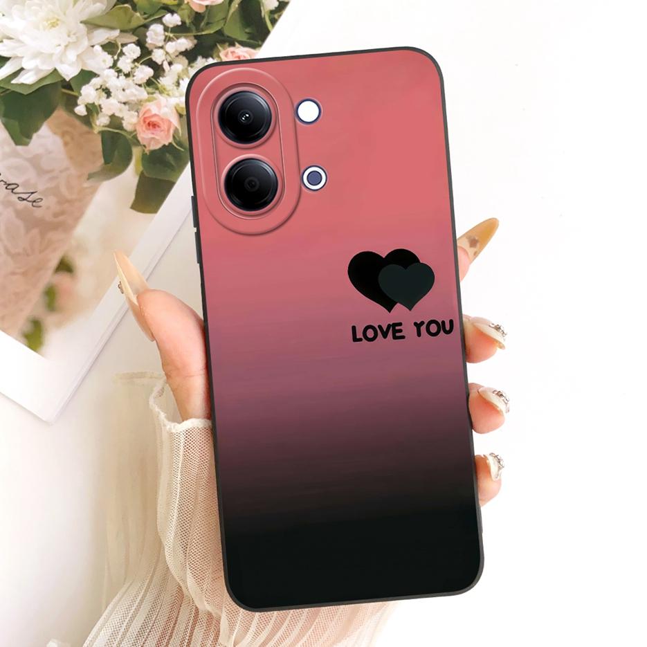 For Vivo Y05 4G Case New Luxury Bow Love Heart Painted Cover Soft TPU Phone Case For Vivo Y11d Y 05 VivoY05 VivoY11d Fundas Bags