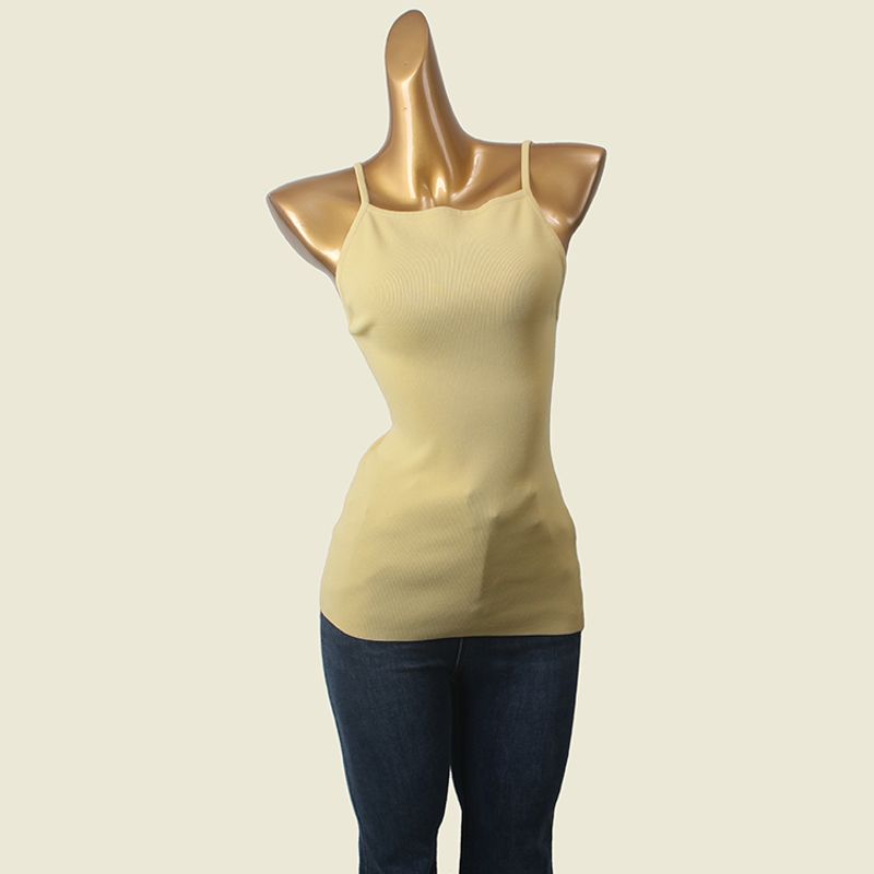 Fashion Style Stylish Mid-Length Camisole Sexy Narrow Shoulder Ice Silk Knitting Base Export Tops