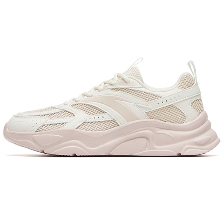 New Anta Cushioned Anti-Slip Wear-Resistant Breathable Lightweight Low-Top Casual Shoes Women's White Pink 122258891-2