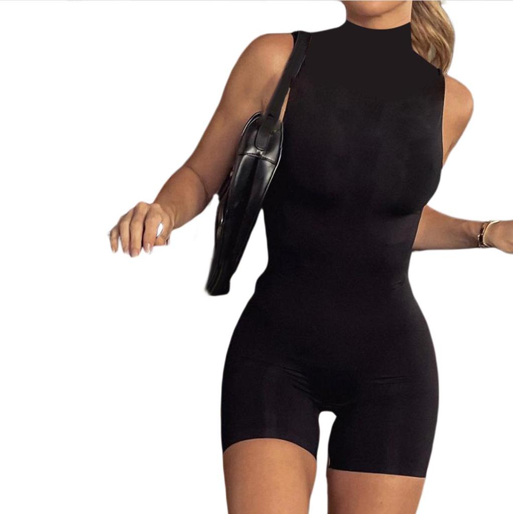Women's Sporty Fashion Sleeveless High Neck Bodysuit