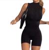 Women's Sporty Fashion Sleeveless High Neck Bodysuit