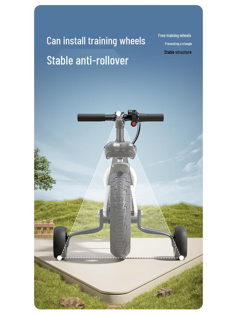 Adjustable Electric Kids' Bicycle for Ages 3-12 - Suitable for Boys and Girls