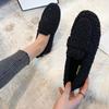 Fashion 2025 Winter New Lady Flat Outside Wearing Warm Cotton Shoes Comfy Velvet Lazy Loafers Thick soled Big Size Shoes Mujer Zapatos