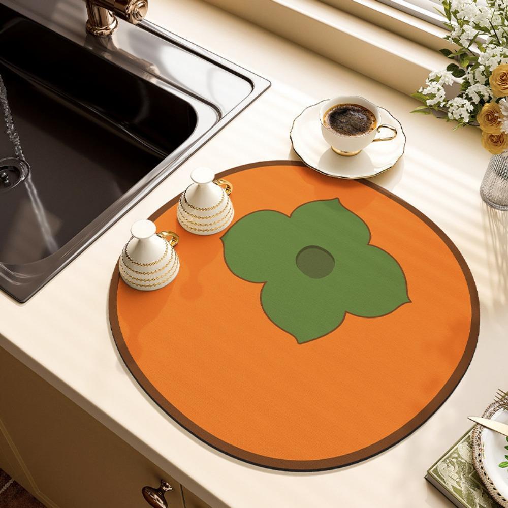 4pcs Soft Diatom Mud Quick-drying Water Absorption Non-slip Washable Pad Household Hand Washing Countertop Pad