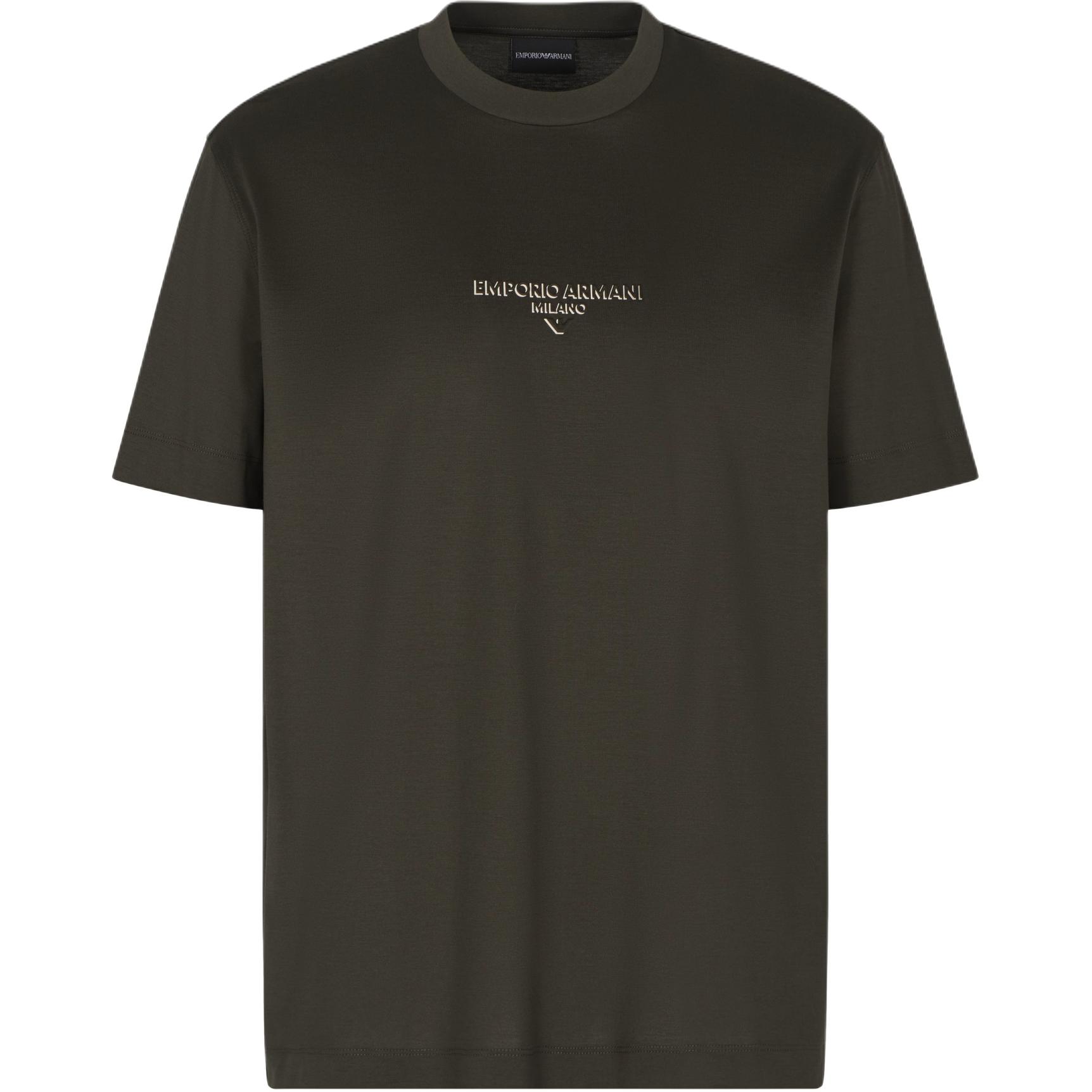 

Emporio Armani Мужская футболка с круглым вырезом и логотипом, короткий рукав, топы EM002838-AF10761-U8120 S