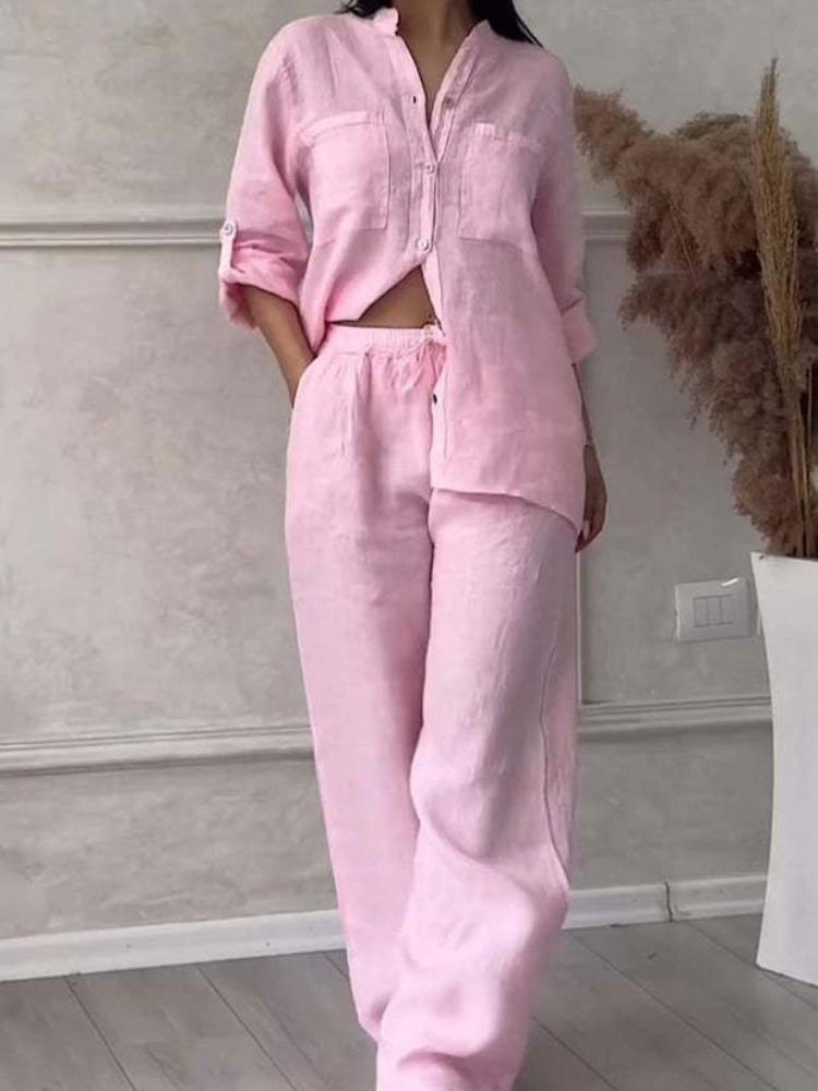 Zweiteilige Sets für Damen, Kordelzug, Hose mit weitem Bein, Langarmshirts, 2-teiliges Set