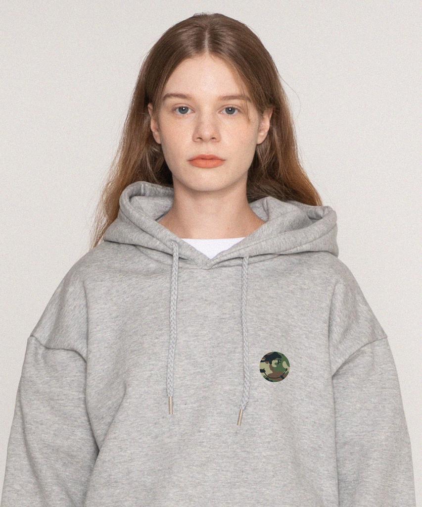 [Unisex] Small Camo Dot Smile Hoodie_Gray