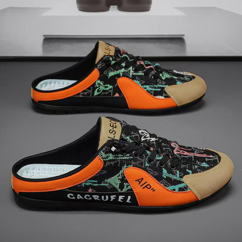 Letnie półopiekuńcze buty męskie nowe oddychające buty bez pięty Forrest Gump buty outdoorowe leniwe męskie