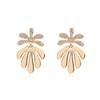 American European Dainty Style Leaf Earrings Gold And Silver Studs Alloy