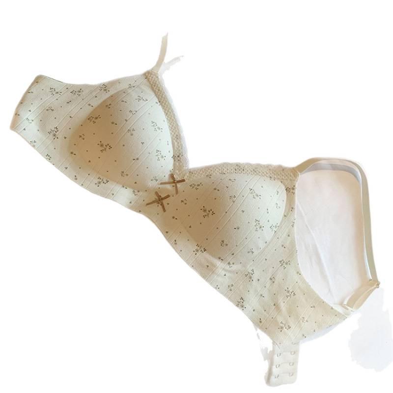 Women's Wire-Free Push-Up Lace Bra - Breathable, Anti-Sagging, Side Support for Small Busts