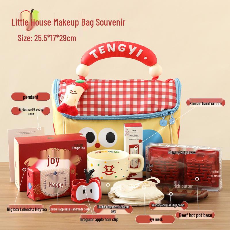 Geantă de machiaj elegantă pentru domnișoarele de onoare - Set cadou perfect pentru nuntă