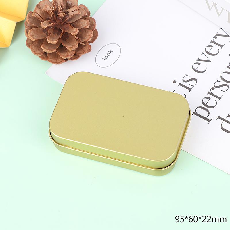 1PCS Small Empty Metal Tin Silver Black Rectangular Flip Storage Box Case Organizer for Money Coin Candy Key Container Jar Cans