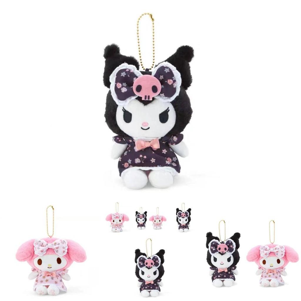 Adorable Kuromi Floral Dress Plush Hanger Sanrio New Japanese Style Collectible