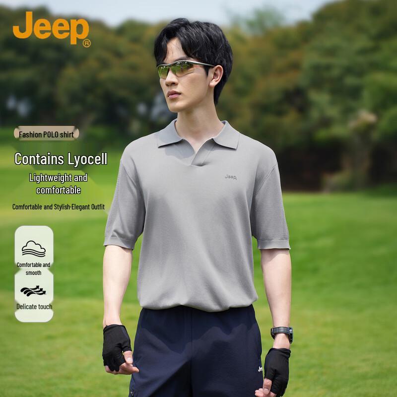 JEEP Men s Summer Breathable Polo Shirt L