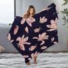 Waterproof Fleece Blanket Floral Watercolor Lilies Pink Red Small Throw Blanket for Kids Teens Adults Gift