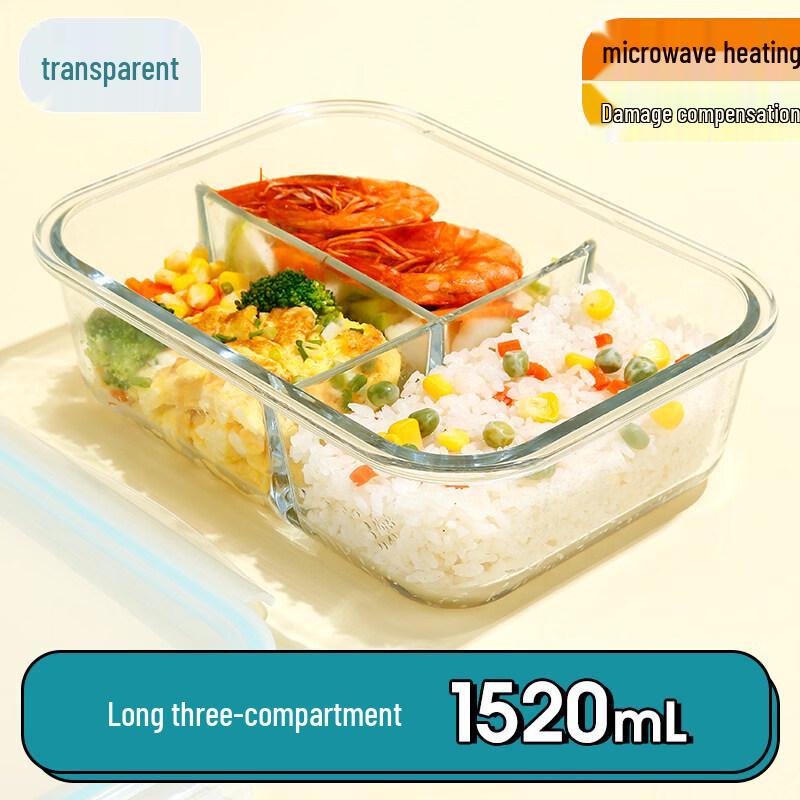 ZISIZ Large Capacity Microwave Glass Lunch Box