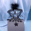 Baroque Vintage Black Crystal Rhinestone Mask Feather Tassel Hairbands For Women Butterfly Party Mask