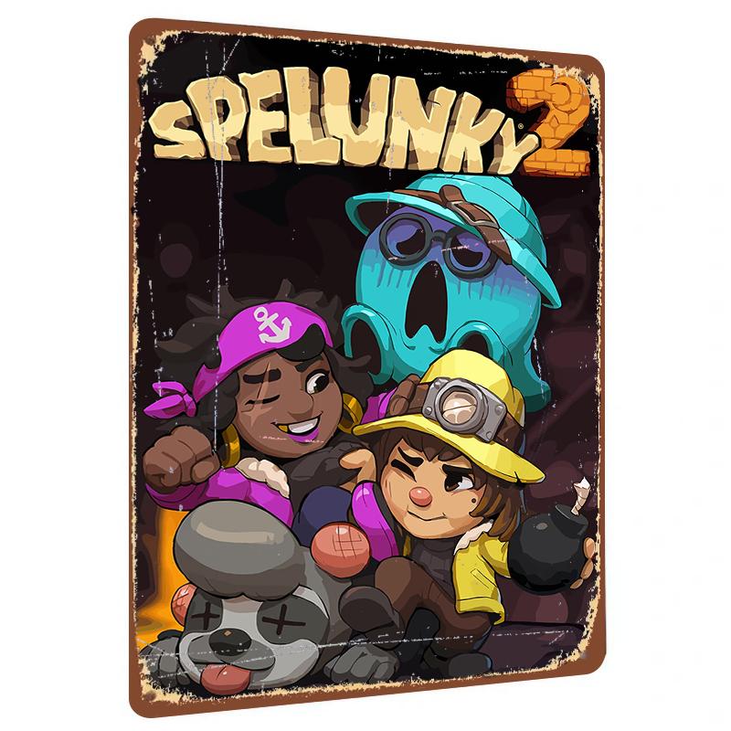 

Spelunky Game Character Metal Wall Art Decorative Iron Painting for Home Room Decoration 20x30cm（7.8x11.8inch）
