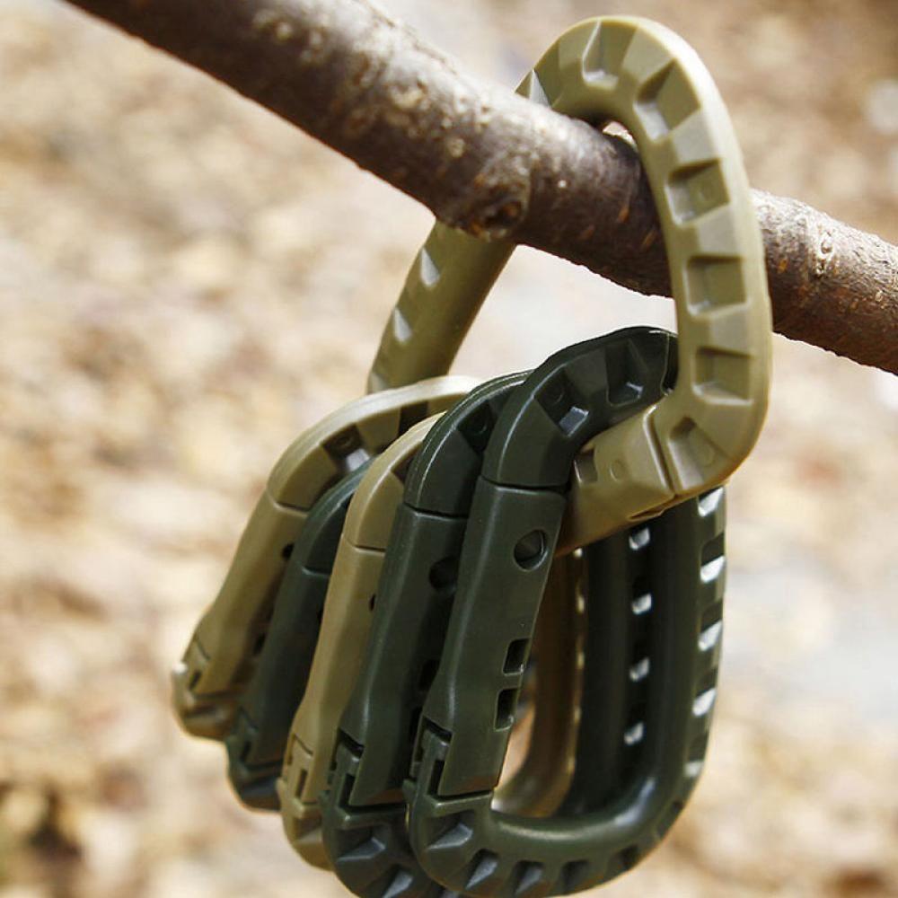 

5PCS Outdoor Hiking Snap Camping KeyChain Carabiner D-Ring Clip Buckle Hook