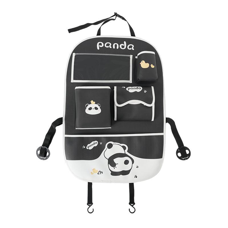 Cartoon Bear Car Hanging Storage Bag Seat Back Anti Kick Pad