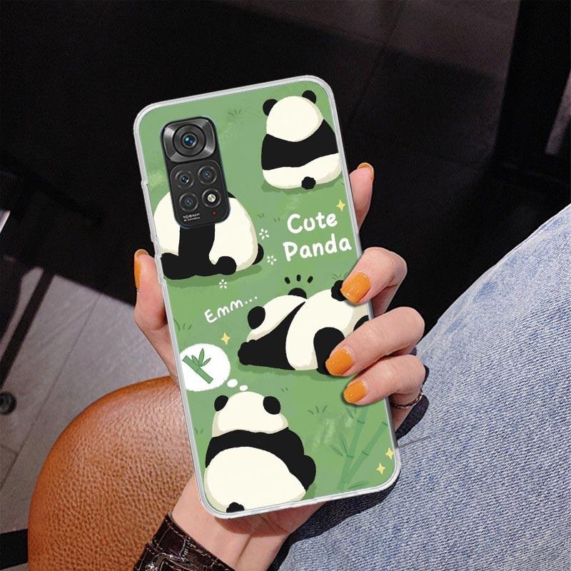 Cartoon Cute Panda Bear Phone Case For Xiaomi Redmi Note 15 14 13 12S 12 11 Pro Plus 14S 11S 11E 10 10S 11T 5G Personalized Cove