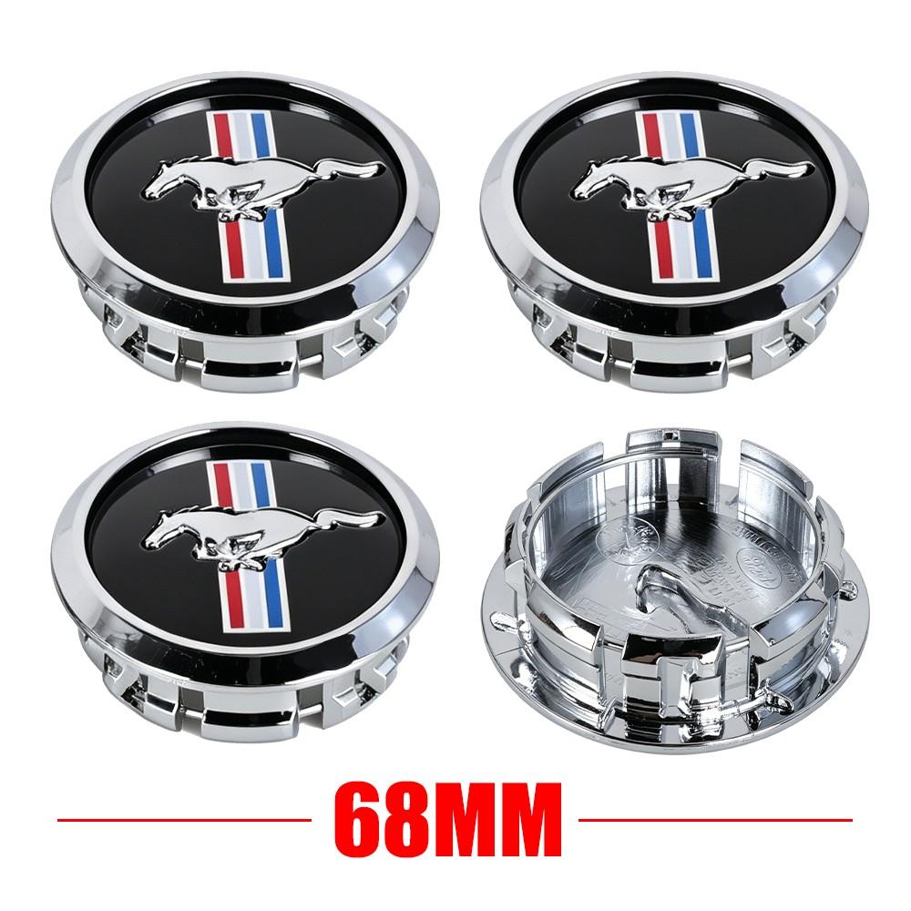4Pc 68mm Car Wheel Center Hub Caps Aluminum Decorative Sticker For Ford Kuga Transit Ecosport Focus Ranger Mondeo Mustang Fusion