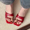 Fashion Clip Toe Women Slippers Flats Square Toe Sandals Shoes Woman Flip Flops Summer 2025 Trend Casual Dress Design Slides Sandalias
