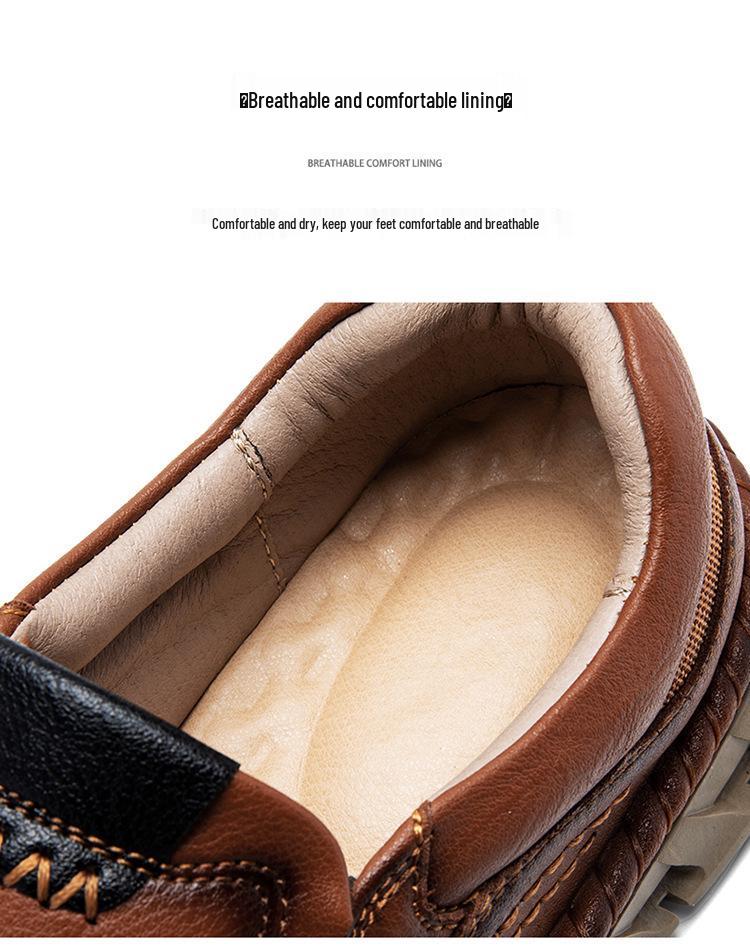 Men's Genuine Leather Hand-Stitched Non-Slip Driving Shoes