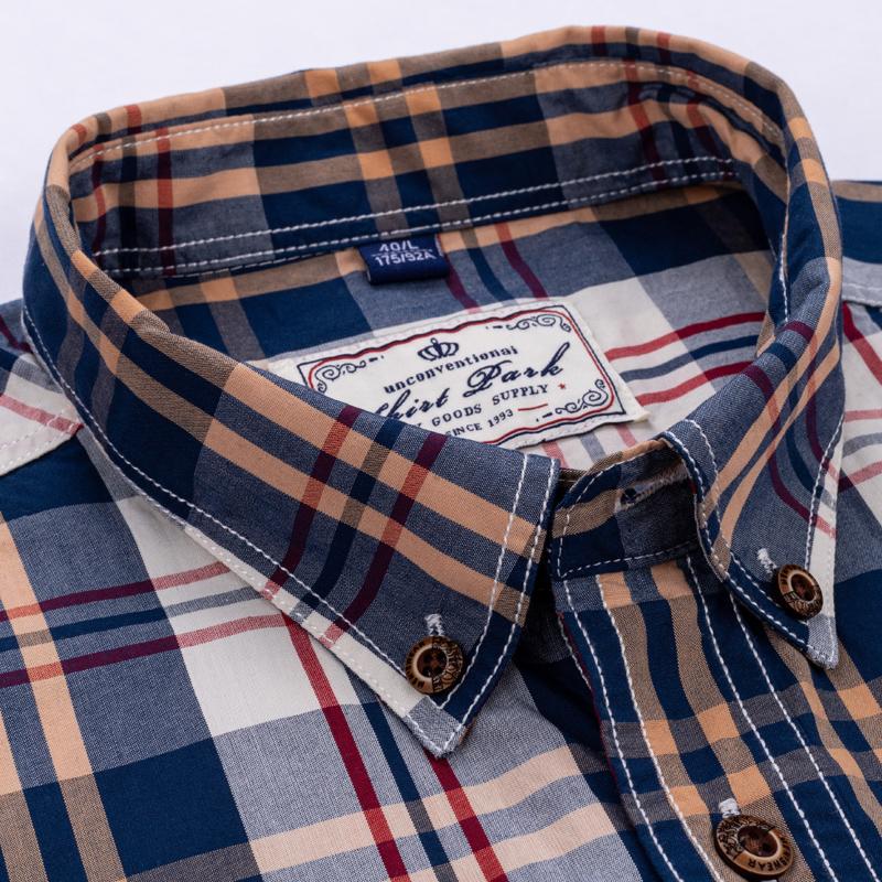 2026 Nuova Moda Uomo a Quadri 100% Cotone Primavera Autunno Tasca Manica Lunga Vestibilità Slim Camicia da Uomo con Bottoni