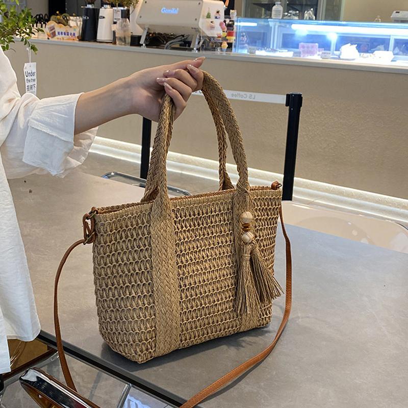 Summer Large Capacity Straw Weaving Tote Bag Women'S Shoulder Bags Crossbody Bag