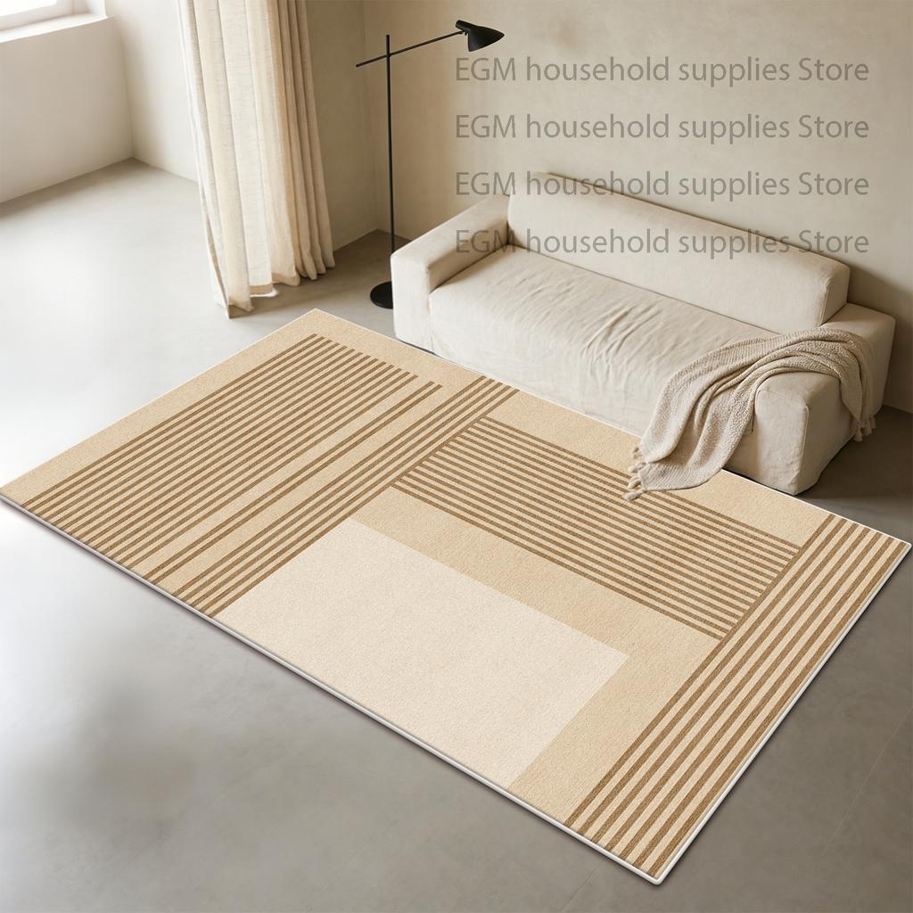 Minimalist Rug Modern Geometric Living Room Decoration Bedroom Soft Floor Mat Bedside Non-Slip Washable Carpet Customizable