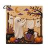 3d Faux Pearl Mosaic Art for Adults Halloween Kit, Cute Ghost Skeleton Painting Room Decor DIY 3D Craft Kit Adults, Fall Home Handmade Gift Lovers