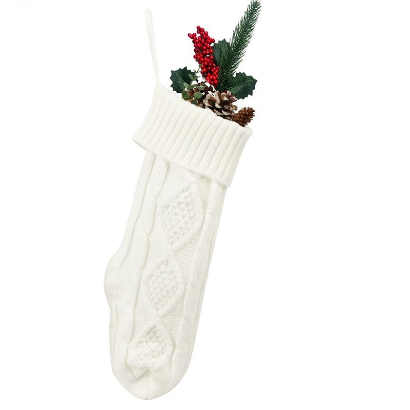 Large 46Cm Knitted Wool Home Wall Decoration Candy Bag Gift Bag Socks Hanging Christmas Socks